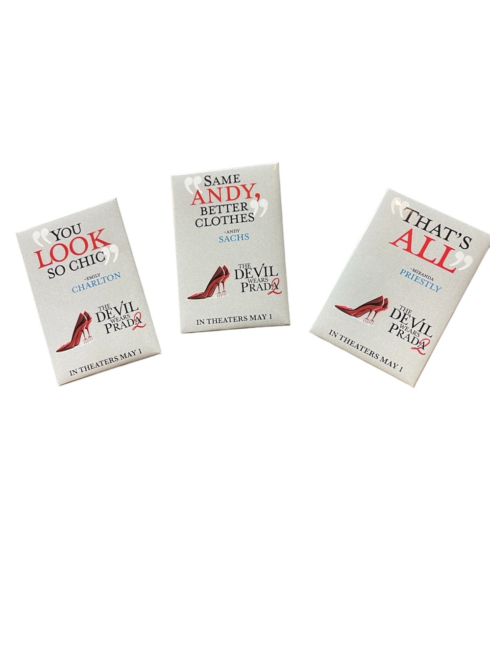 The Devil Wears Prada Promotional Pin Set, Red & White, Free with $10+ Purchase